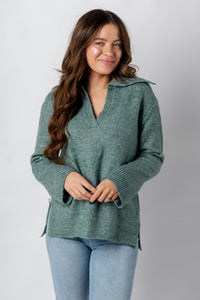 Z Supply Ember sweater everglade - Z Supply Sweaters - Z Supply Apparel at Lush Fashion Lounge Trendy Boutique Oklahoma City