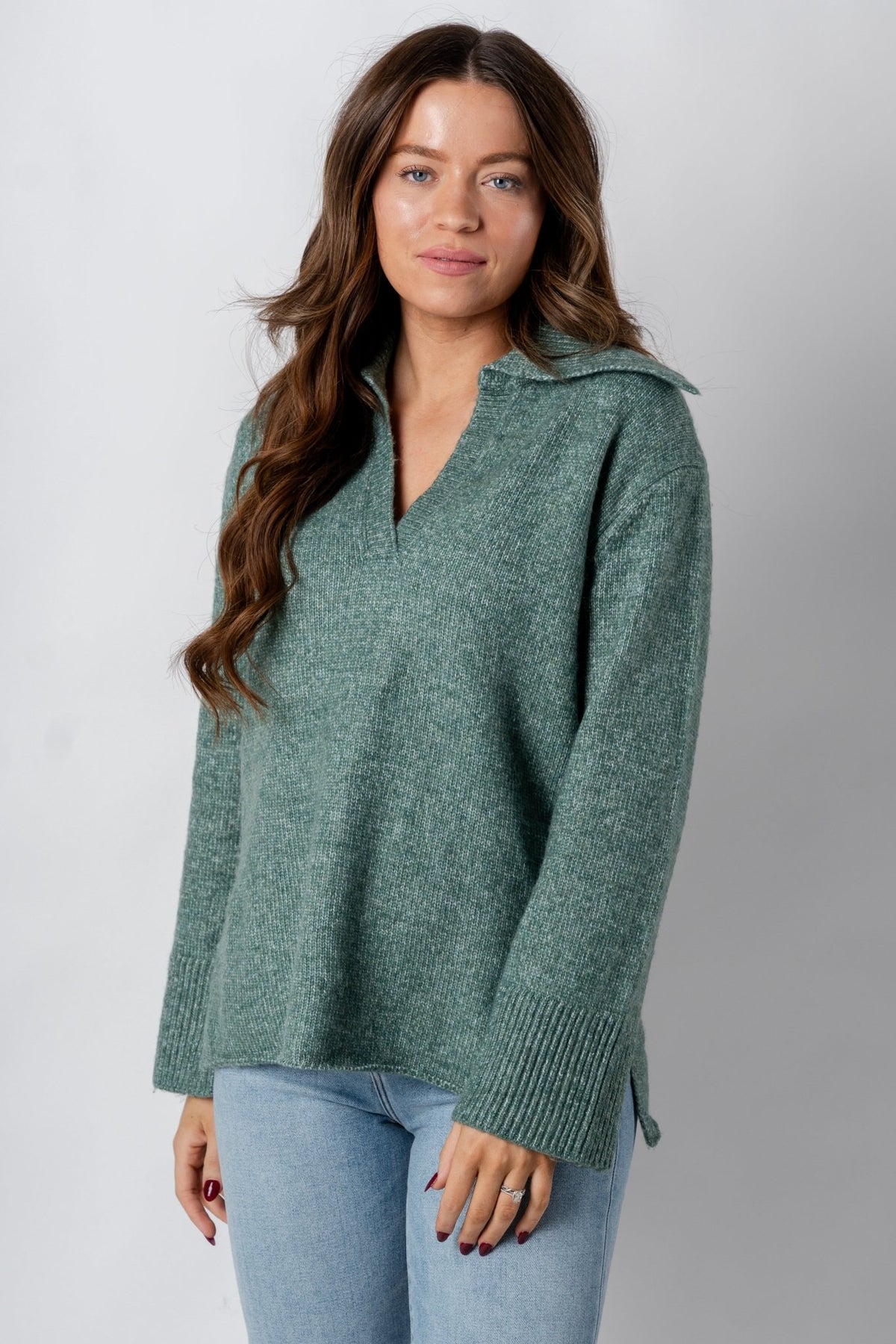 Z Supply Ember sweater everglade - Z Supply Sweaters - Z Supply Tops, Dresses, Tanks, Tees, Cardigans, Joggers and Loungewear at Lush Fashion Lounge