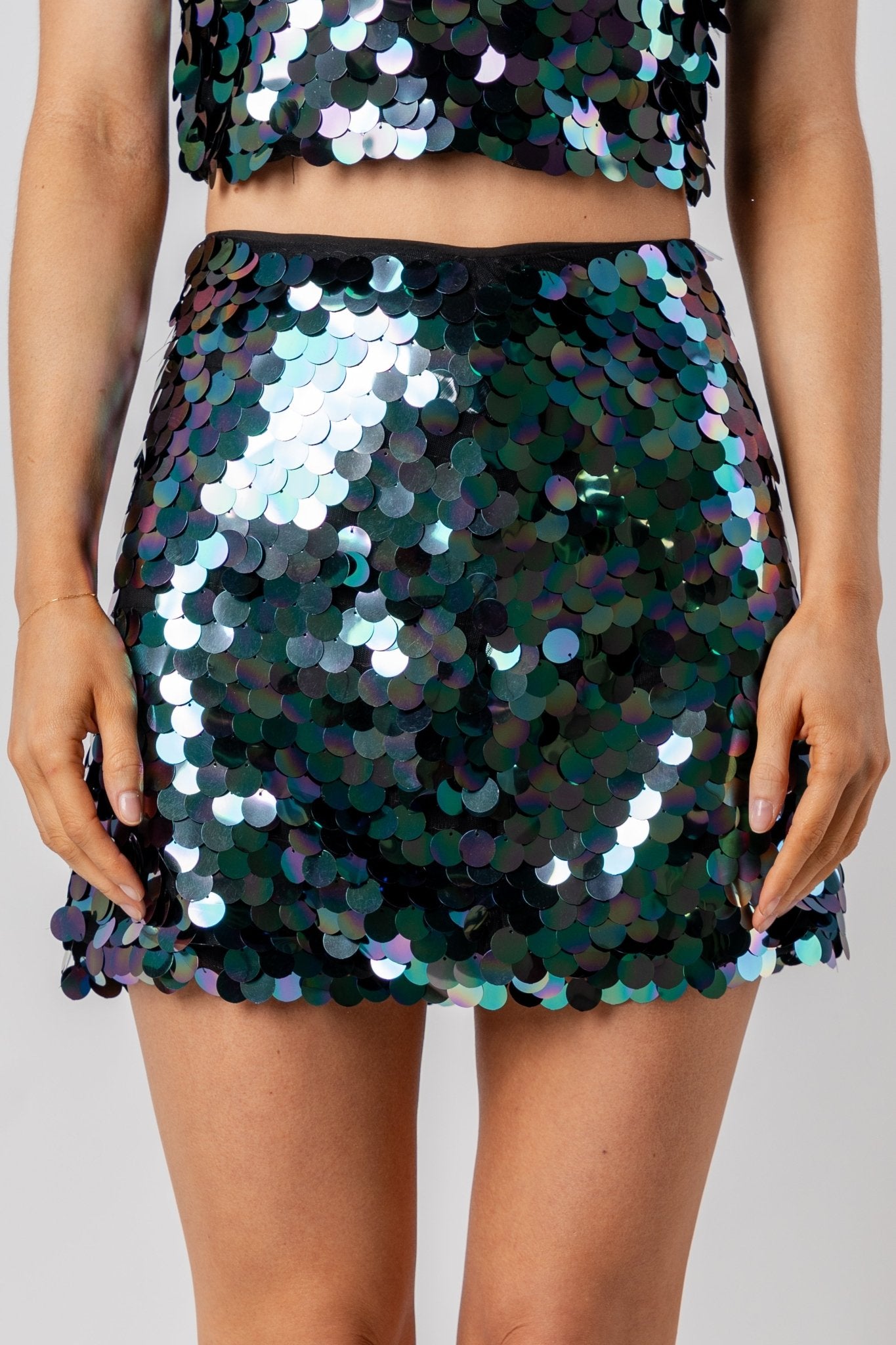 Sequin mini skirt black - Trendy New Year's Eve Dresses, Skirts, Kimonos and Sequins at Lush Fashion Lounge Boutique in Oklahoma City