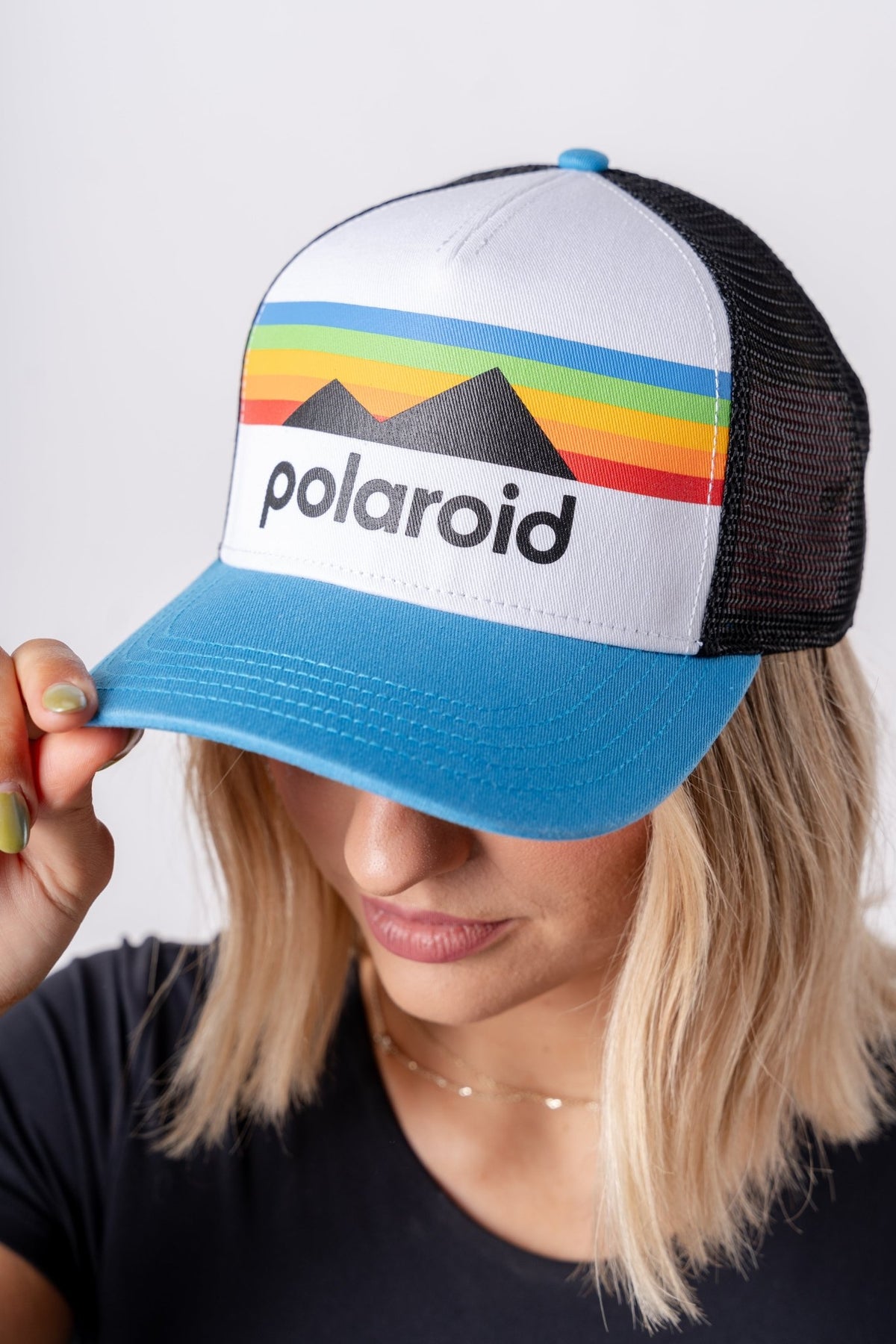 Polaroid sinclair trucker hat white/black - Trendy Gifts at Lush Fashion Lounge Boutique in Oklahoma City