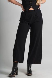 Solid wide leg pants black | Lush Fashion Lounge: women's boutique pants, boutique women's pants, affordable boutique pants, women's fashion pants