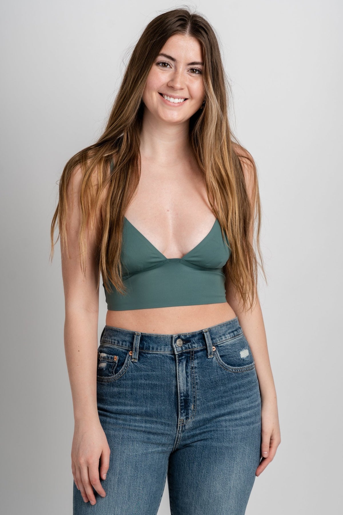 Triangle bralette misty sage - Cute Bralette - Trendy Bras and Bralettes at Lush Fashion Lounge Boutique in Oklahoma City