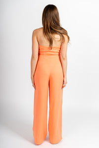 Ruffle jumpsuit soft orange - Fun jumpsuit - Unique Getaway Gear at Lush Fashion Lounge Boutique in Oklahoma