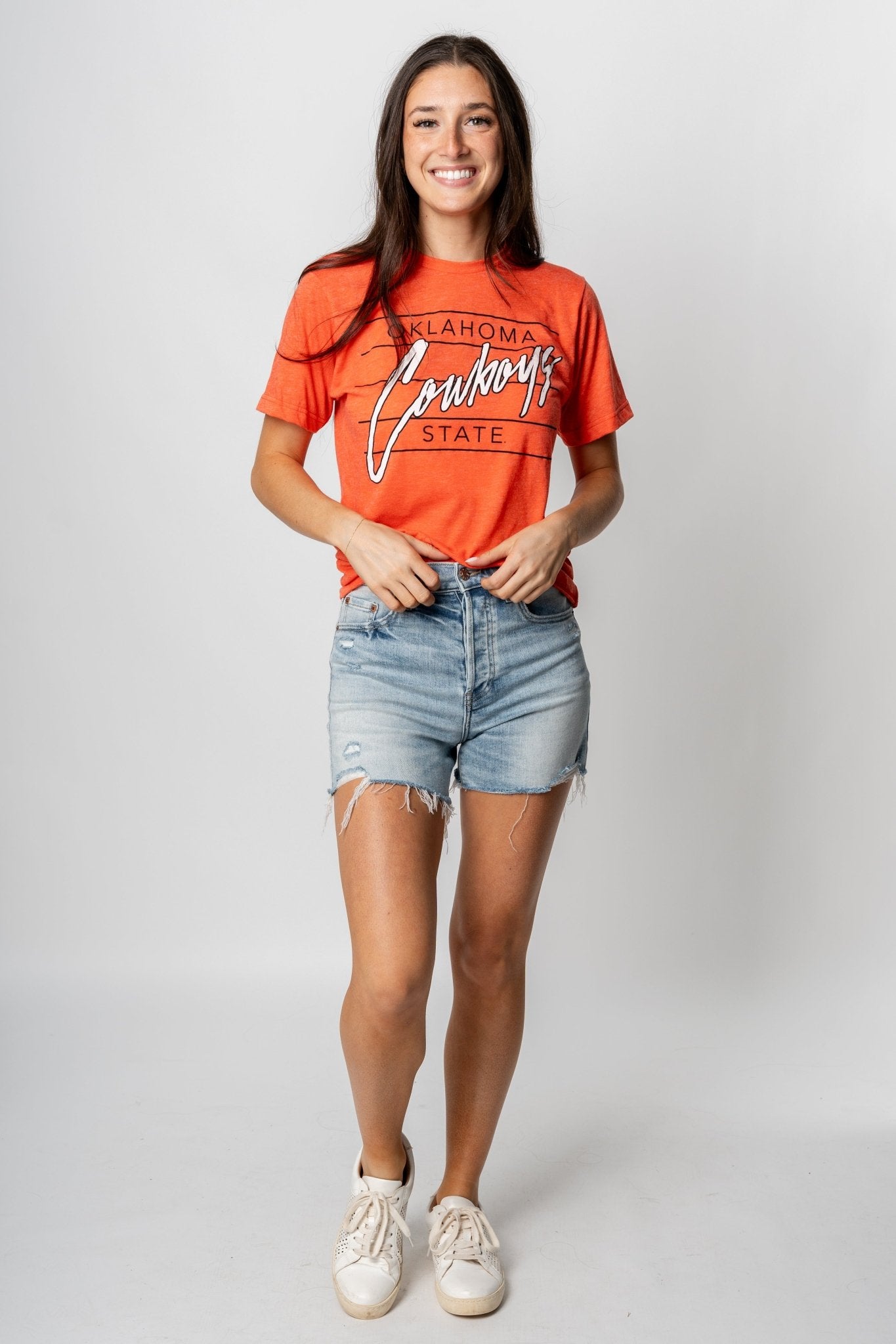 OSU OSU Cowboys diagonal lines unisex t-shirt orange t-shirt | Lush Fashion Lounge Trendy Oklahoma State Cowboys Apparel & Cute Gameday T-Shirts