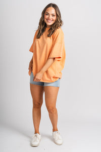 Oversized t-shirt orange - Stylish T-shirts - Trendy Lounge Sets at Lush Fashion Lounge Boutique in Oklahoma City