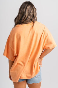 Oversized t-shirt orange - Adorable T-shirts - Stylish Comfortable Outfits at Lush Fashion Lounge Boutique in OKC