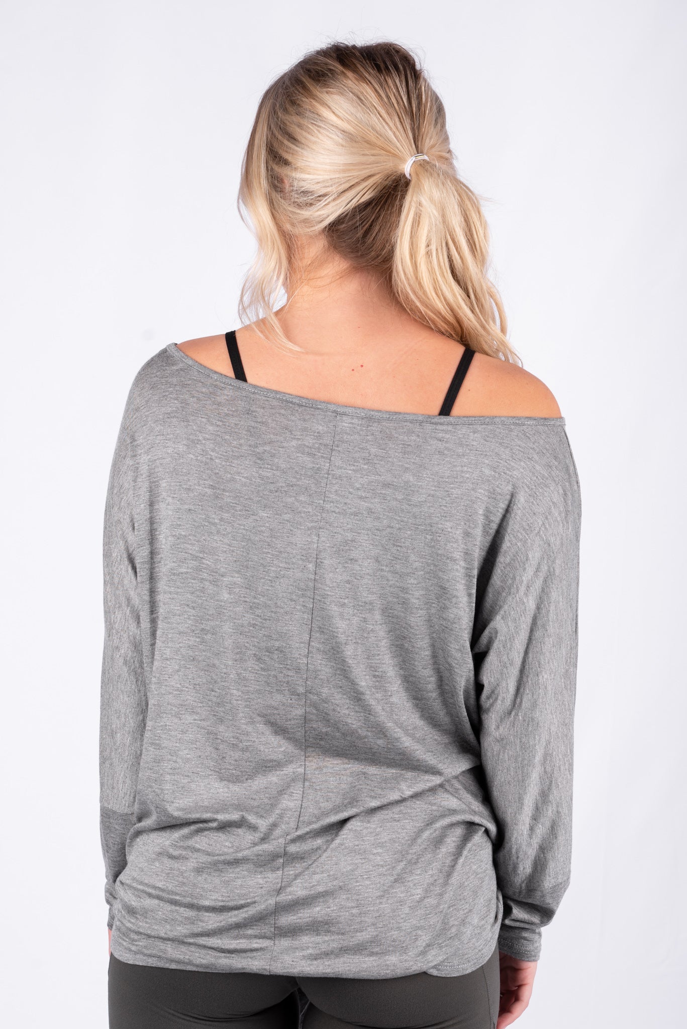 No Off Season long sleeve self tie top heather grey - Fun Top - Stylish and Vibrant Graphic Tee Collection at Lush Fashion Lounge Boutique in OKC