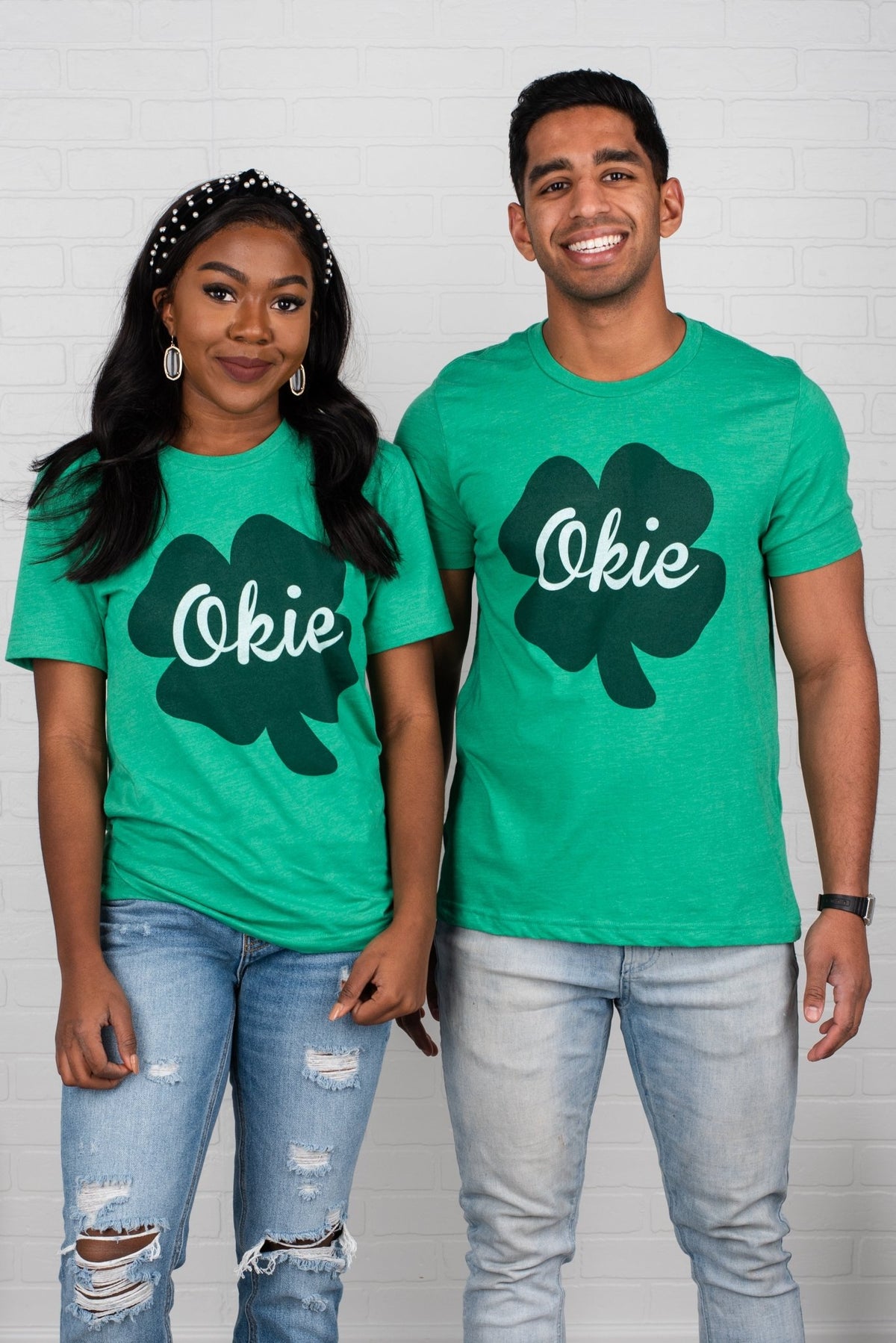 Okie clover unisex short sleeve t-shirt green - Cute T-shirts - Trendy Graphic T-Shirts at Lush Fashion Lounge Boutique in Oklahoma City
