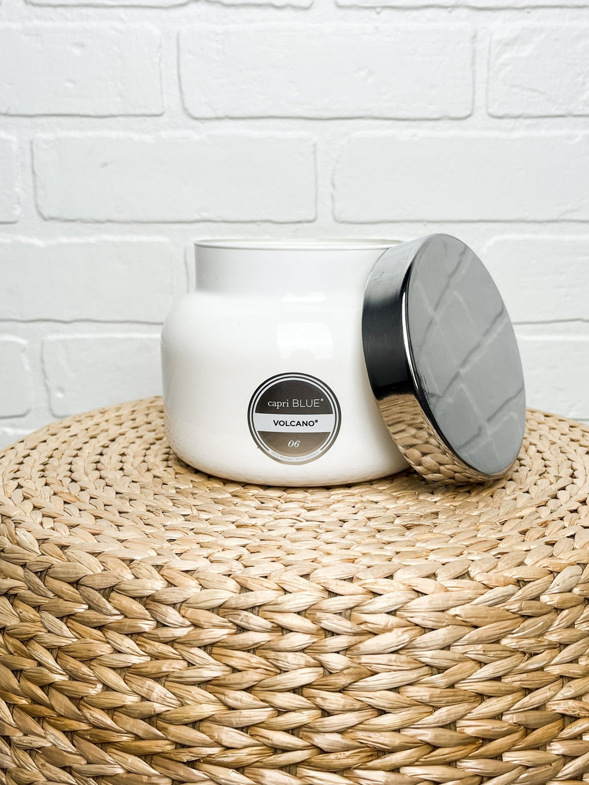Capri Blue volcano scent 28oz signature candle white - Trendy Candles and Scents at Lush Fashion Lounge Boutique in Oklahoma City