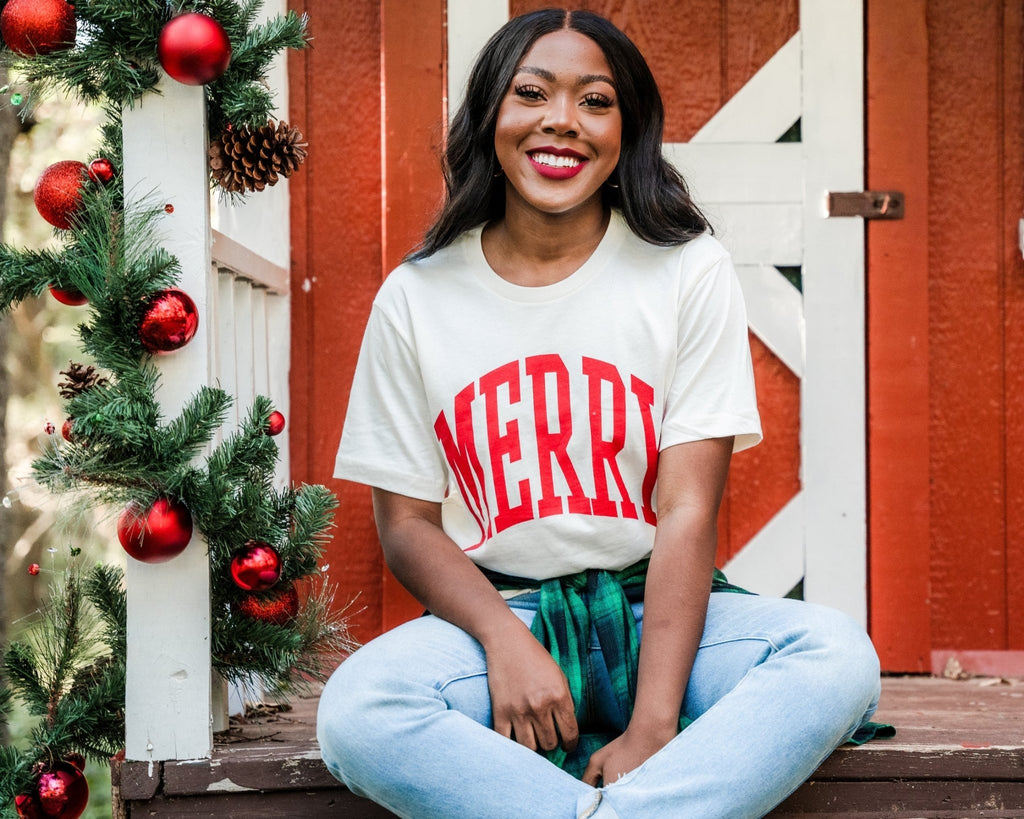 Christmas t-shirt from Lush Fashion Lounge women's boutique in Oklahoma City 