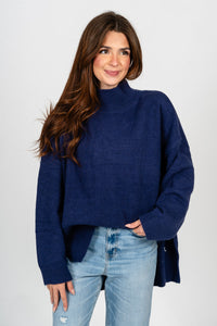Mock neck oversized sweater twilight – Boutique Sweaters | Fashionable Sweaters at Lush Fashion Lounge Boutique in Oklahoma City