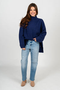 Mock neck oversized sweater twilight - Trendy Sweaters | Cute Pullover Sweaters at Lush Fashion Lounge Boutique in Oklahoma City