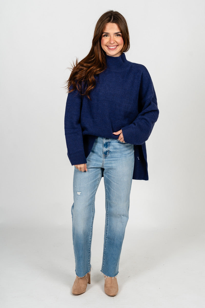 Mock neck oversized sweater twilight - Trendy Sweaters | Cute Pullover Sweaters at Lush Fashion Lounge Boutique in Oklahoma City
