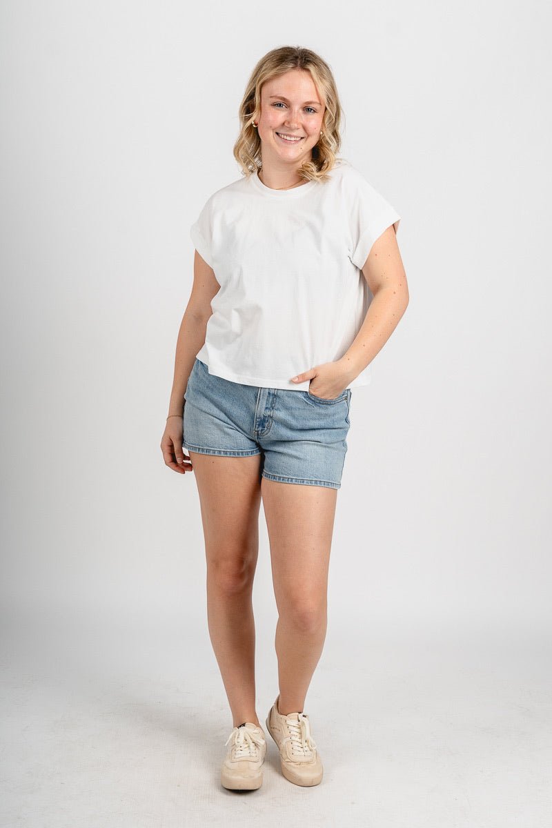 Crew neck blended tee off white
