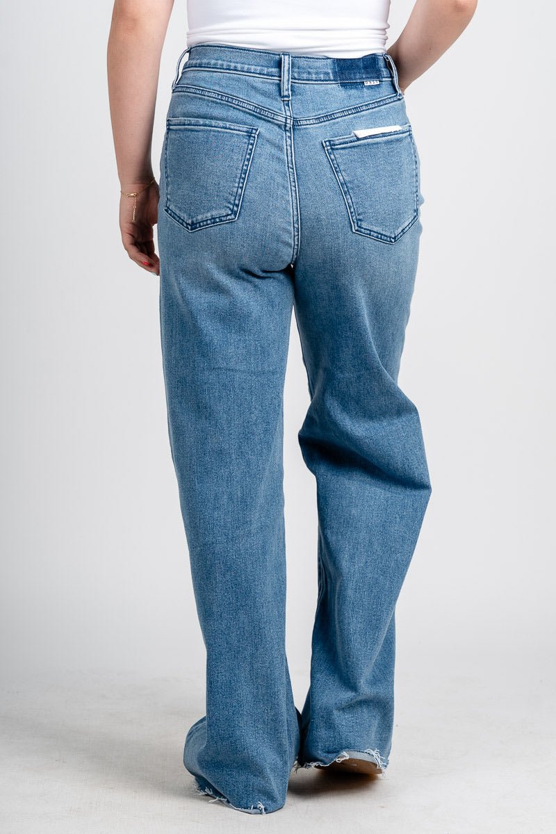 Daze far out high rise wide leg jeans right on | Lush Fashion Lounge: boutique women's jeans, fashion jeans for women, affordable fashion jeans, cute boutique jeans