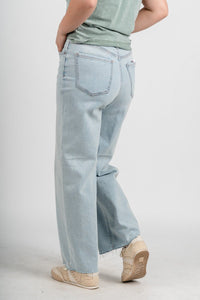 Daze pleaser high rise wide ankle jeans detour | Lush Fashion Lounge: boutique women's jeans, fashion jeans for women, affordable fashion jeans, cute boutique jeans