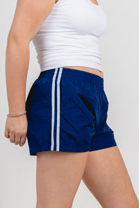 Track shorts blue - Trendy shorts - Cute American Summer Collection at Lush Fashion Lounge Boutique in Oklahoma City