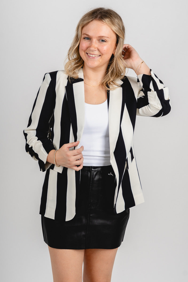 Striped blazer black/ivory