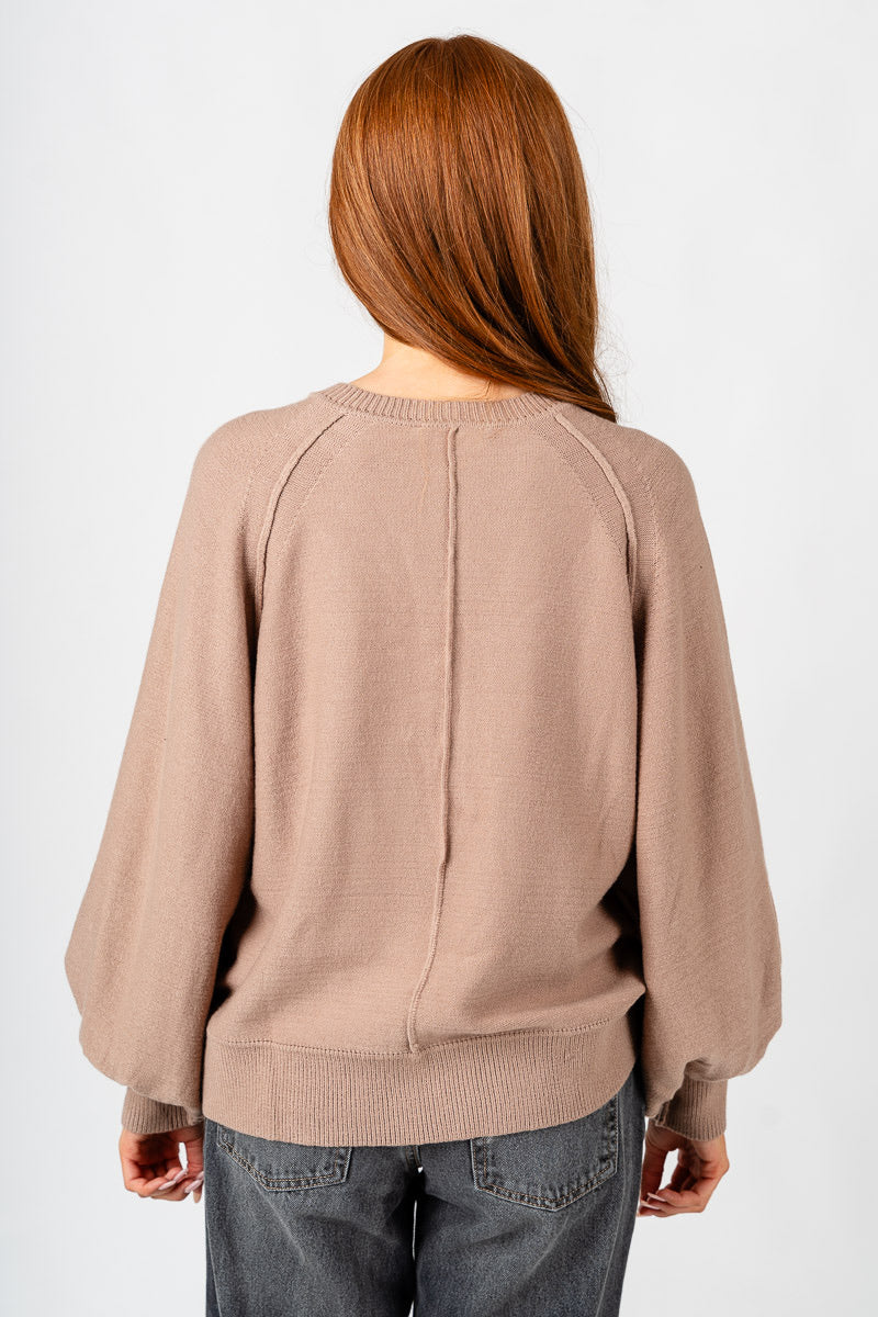 Henley sweater taupe