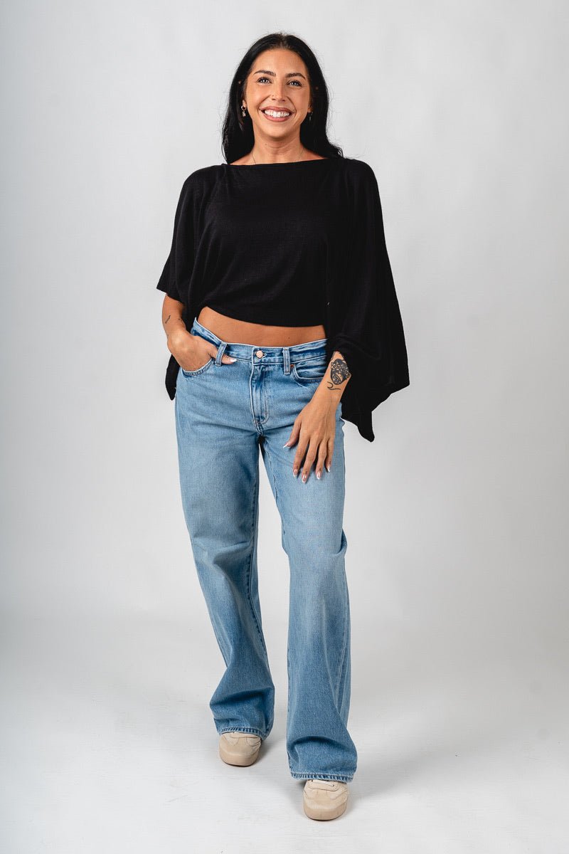 Asymmetrical lightweight sweater black – Unique Sweaters | Lounging Sweaters and Womens Fashion Sweaters at Lush Fashion Lounge Boutique in Oklahoma City