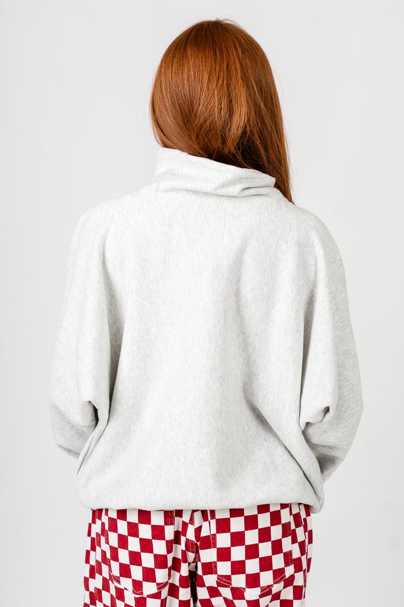 OU Sooners campus mock neck sweatshirt grey