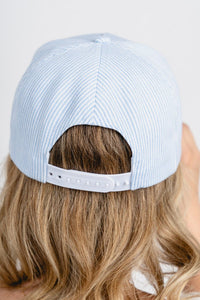 Oklahoma City pinstripe hat light blue/white - Oklahoma City inspired graphic t-shirts at Lush Fashion Lounge Boutique in Oklahoma City