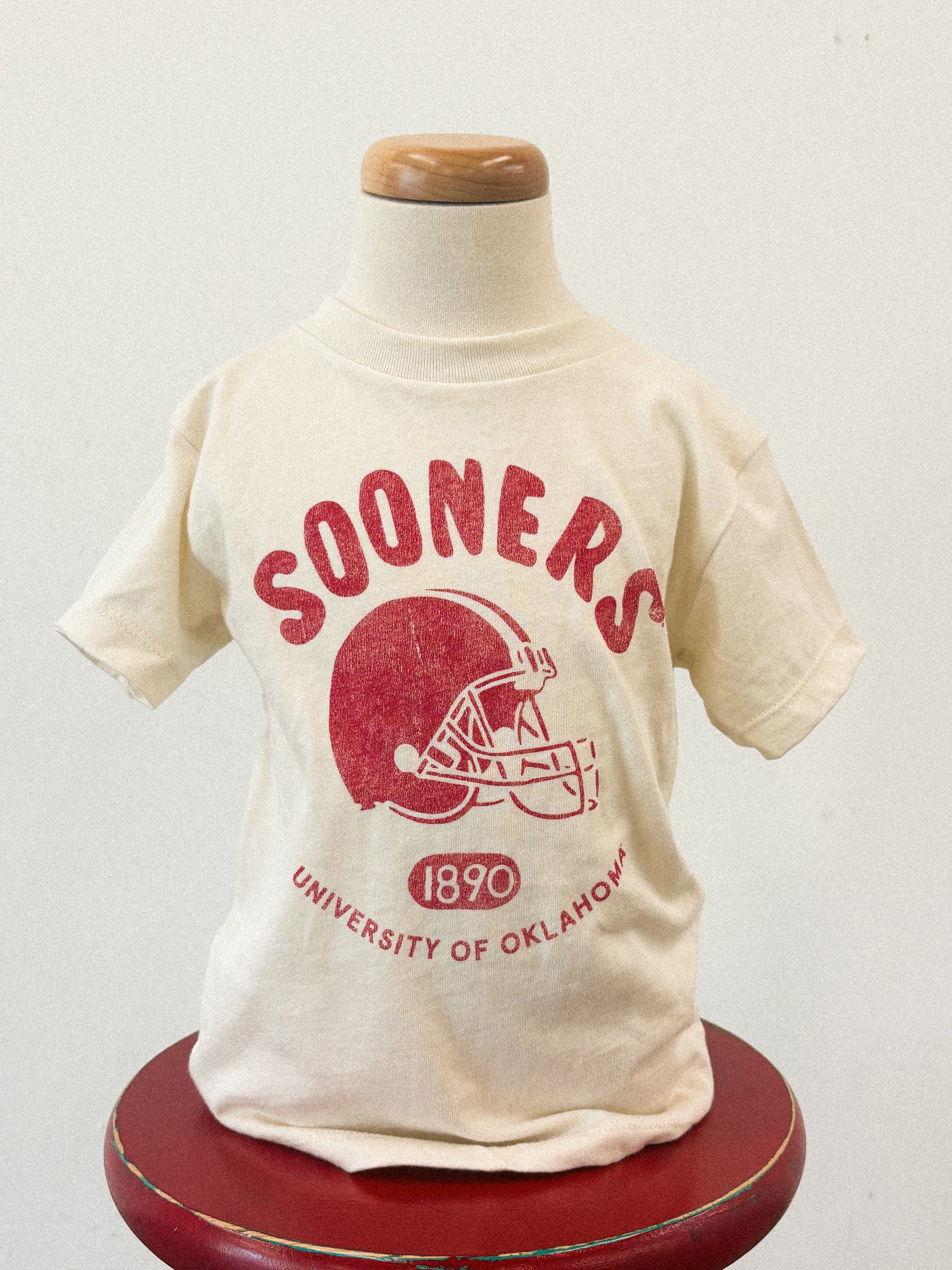 OU KIDS OU Sooners varsity stamp t-shirt off white T-shirt | Lush Fashion Lounge Trendy Oklahoma University Sooners Apparel & Cute Gameday T-Shirts