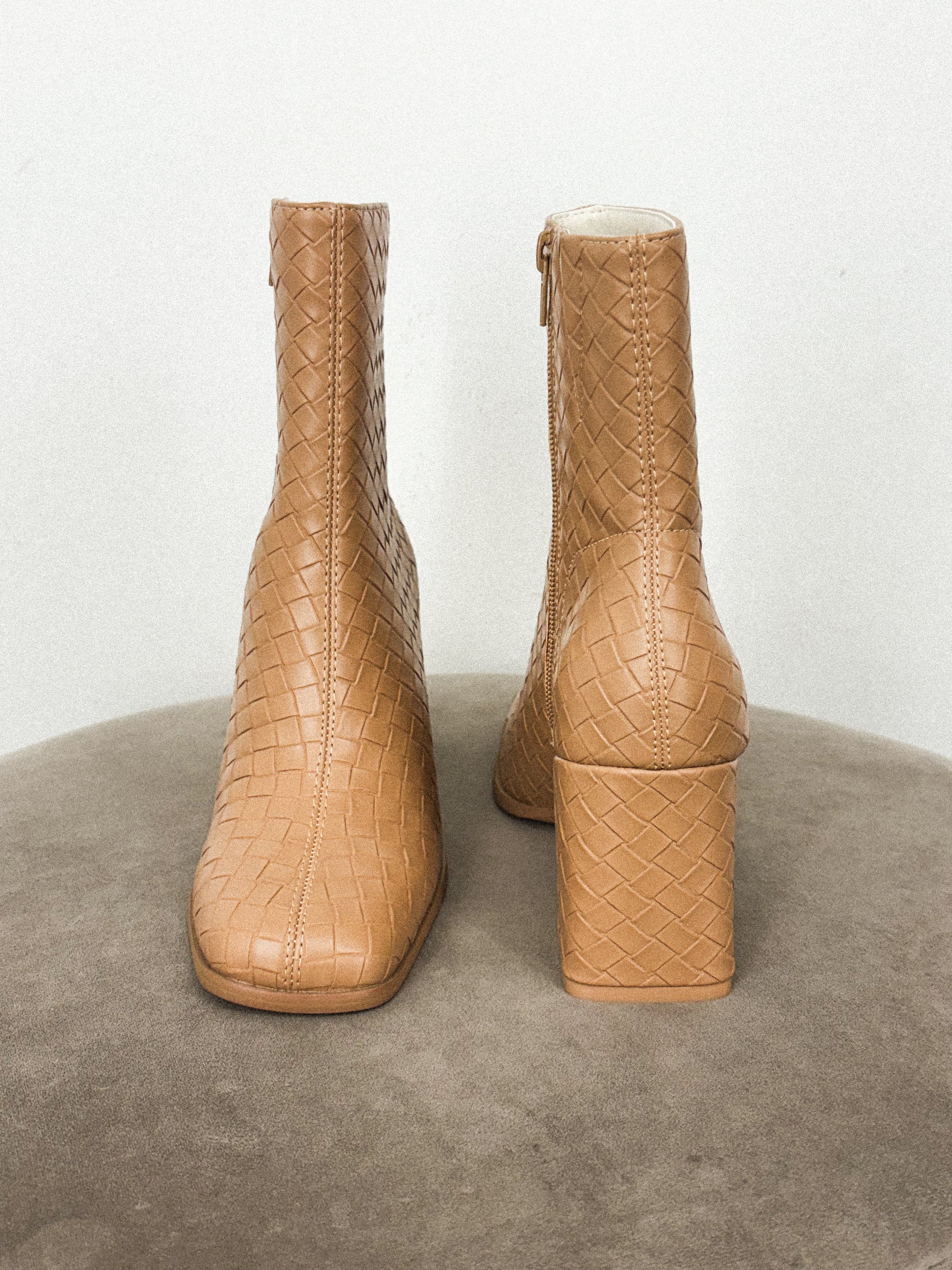 Demi block heel ankle boot camel