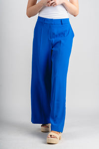 High waisted trousers electric blue - Cute Pants - Fun Vacay Basics at Lush Fashion Lounge Boutique in Oklahoma City