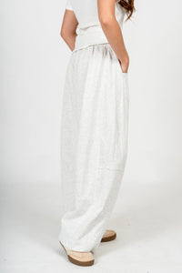 Barrel leg sweatpants cloud mist - Cute sweatpants - Fun Cozy Basics at Lush Fashion Lounge Boutique in Oklahoma City