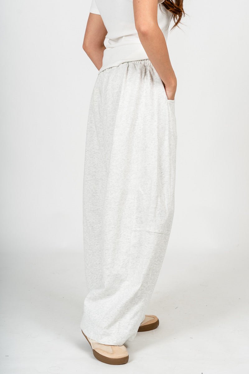 Barrel leg sweatpants cloud mist - Cute sweatpants - Fun Cozy Basics at Lush Fashion Lounge Boutique in Oklahoma City