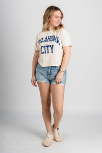 Oklahoma City simple comfort colors crop t-shirt - Trendy OKC Thunder T-Shirts at Lush Fashion Lounge Boutique in Oklahoma City