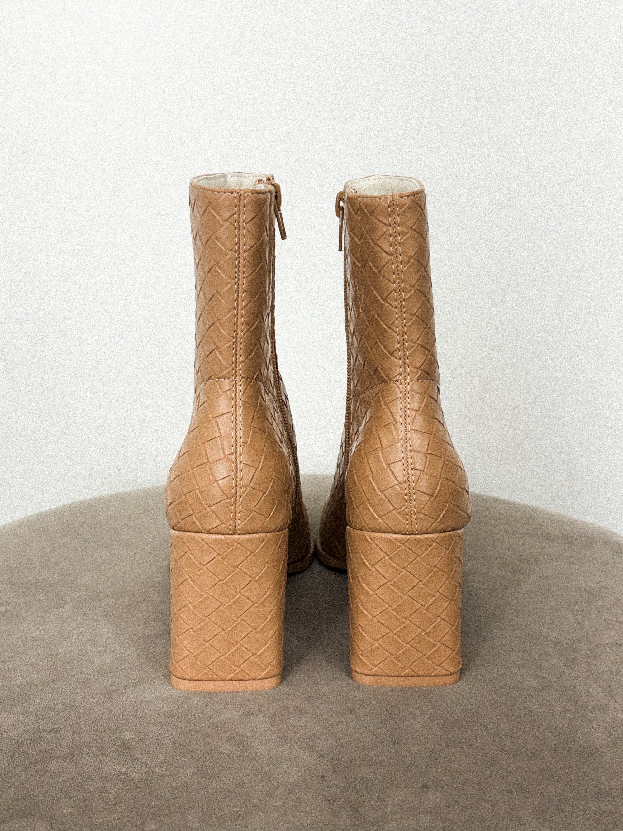 Demi block heel ankle boot camel
