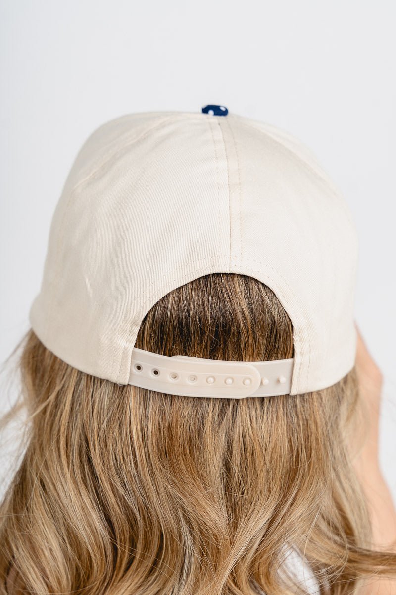 Oklahoma City polka dot hat navy - Oklahoma City inspired graphic t-shirts at Lush Fashion Lounge Boutique in Oklahoma City