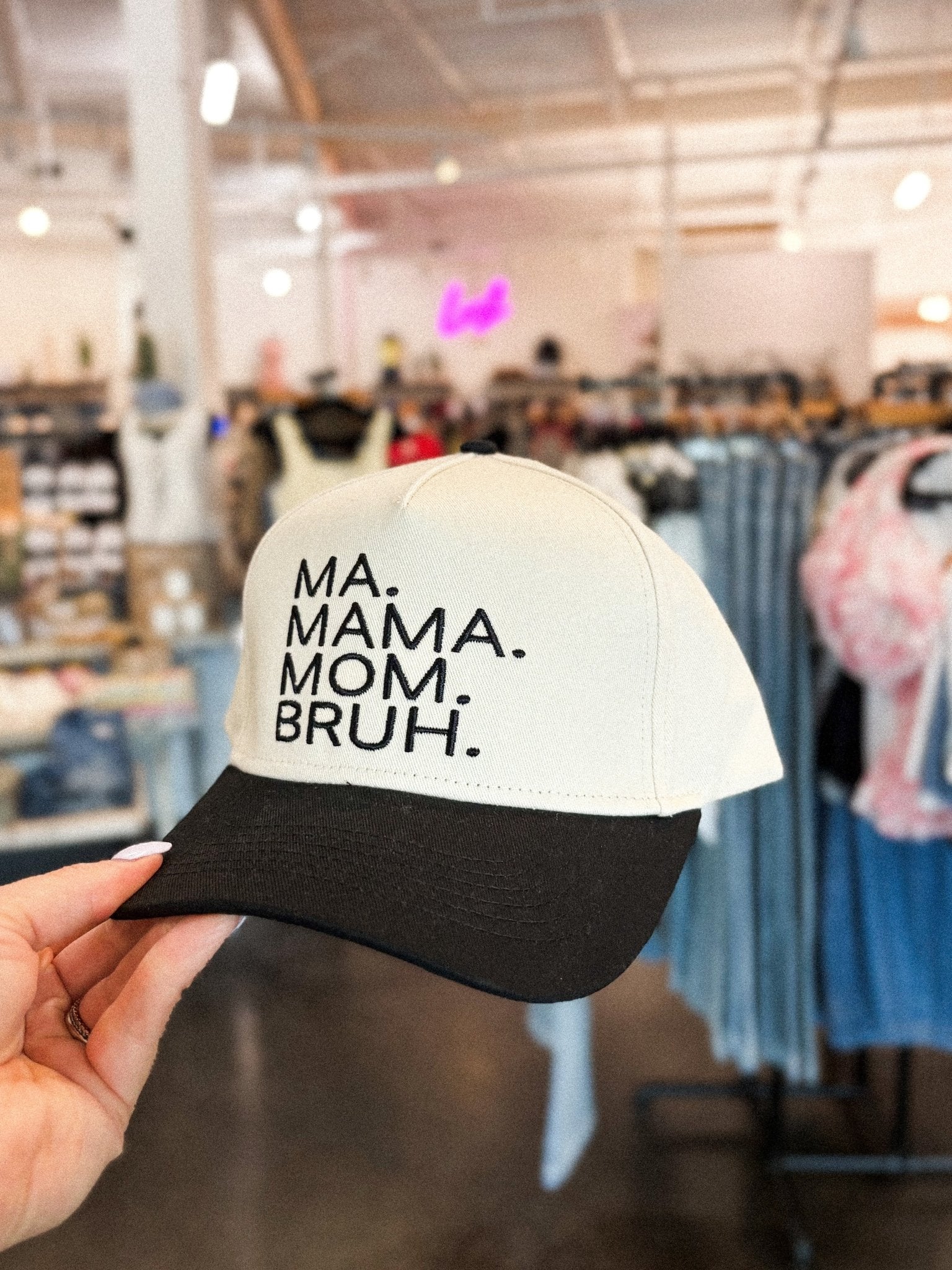 Ma. Mama. Mom. Bruh. hat natural/black - Trendy Gifts at Lush Fashion Lounge Boutique in Oklahoma City