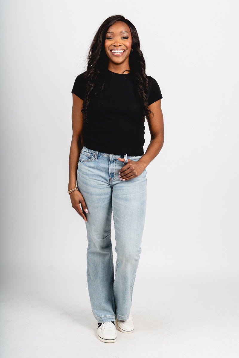 Daze heartbreaker mid rise flare jeans hot streak | Lush Fashion Lounge: boutique women's jeans, fashion jeans for women, affordable fashion jeans, cute boutique jeans