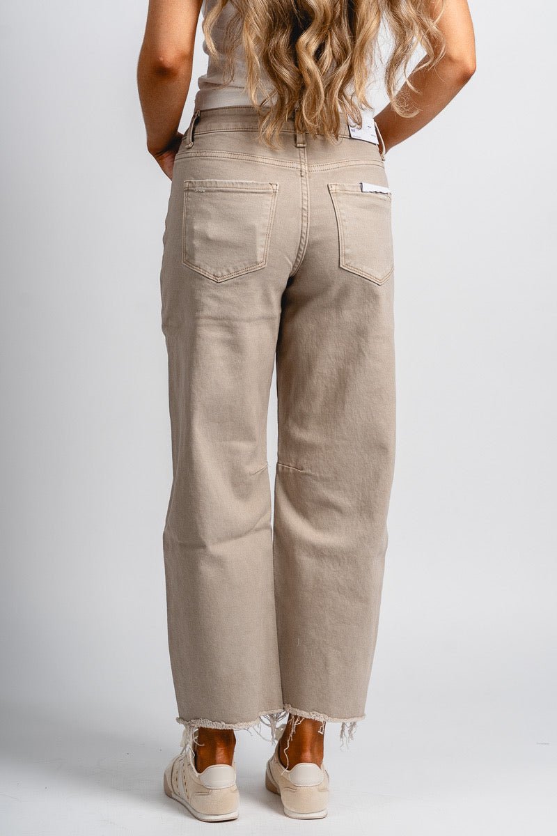 Flying Monkey high rise wide leg barrel jeans cinder | Lush Fashion Lounge: boutique women's jeans, fashion jeans for women, affordable fashion jeans, cute boutique jeans