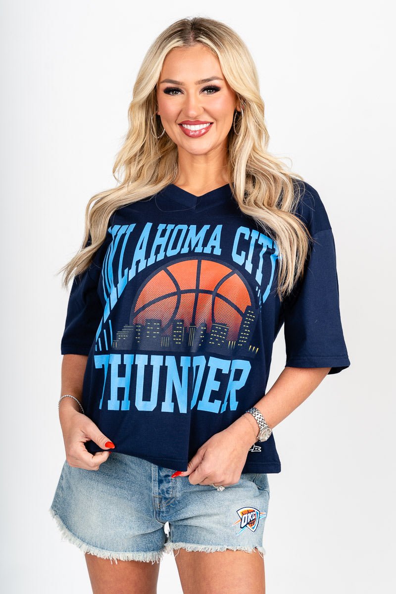Oklahoma City Thunder football tee navy