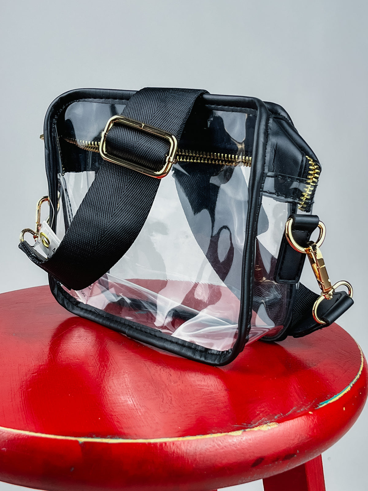 Clear crossbody bag black - Trendy Bags at Lush Fashion Lounge Boutique in Oklahoma City