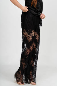 Lace wide leg pants black | Lush Fashion Lounge: women's boutique pants, boutique women's pants, affordable boutique pants, women's fashion pants