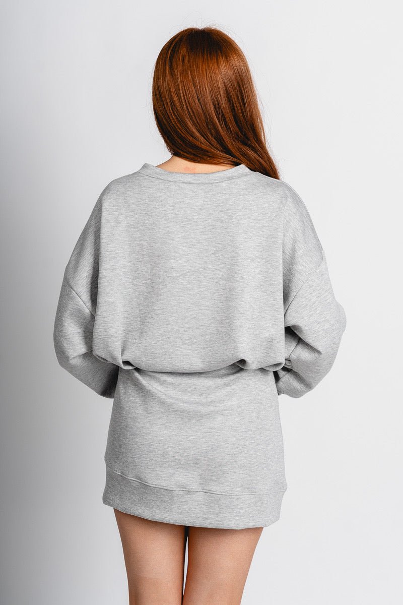 Asymmetrical sweatshirt dress grey