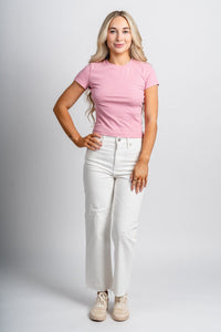 Daze Sundaze high rise crop jeans swan | Lush Fashion Lounge: boutique women's jeans, fashion jeans for women, affordable fashion jeans, cute boutique jeans