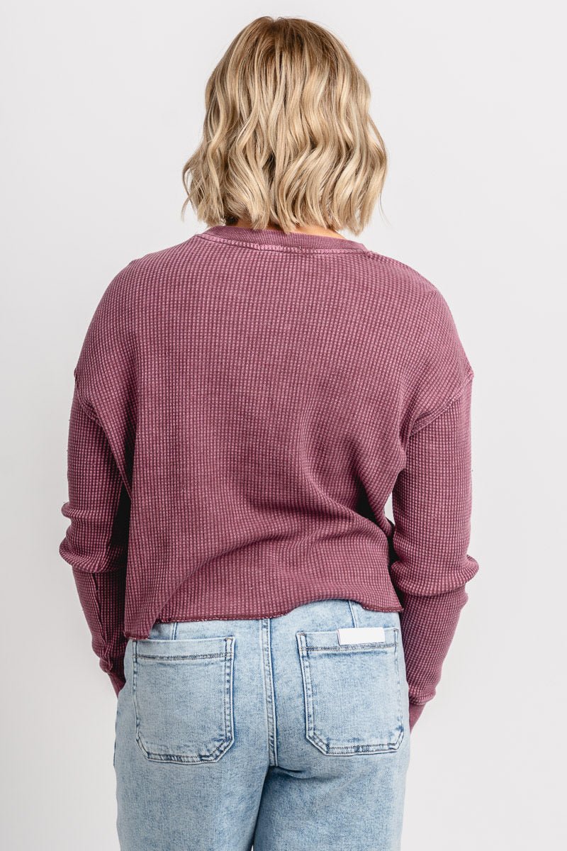 Z Supply angel mini thermal top merlot - Z Supply top - Z Supply Fashion at Lush Fashion Lounge Trendy Boutique Oklahoma City