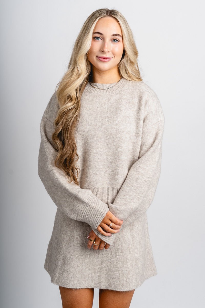 Crew neck sweater oatmeal