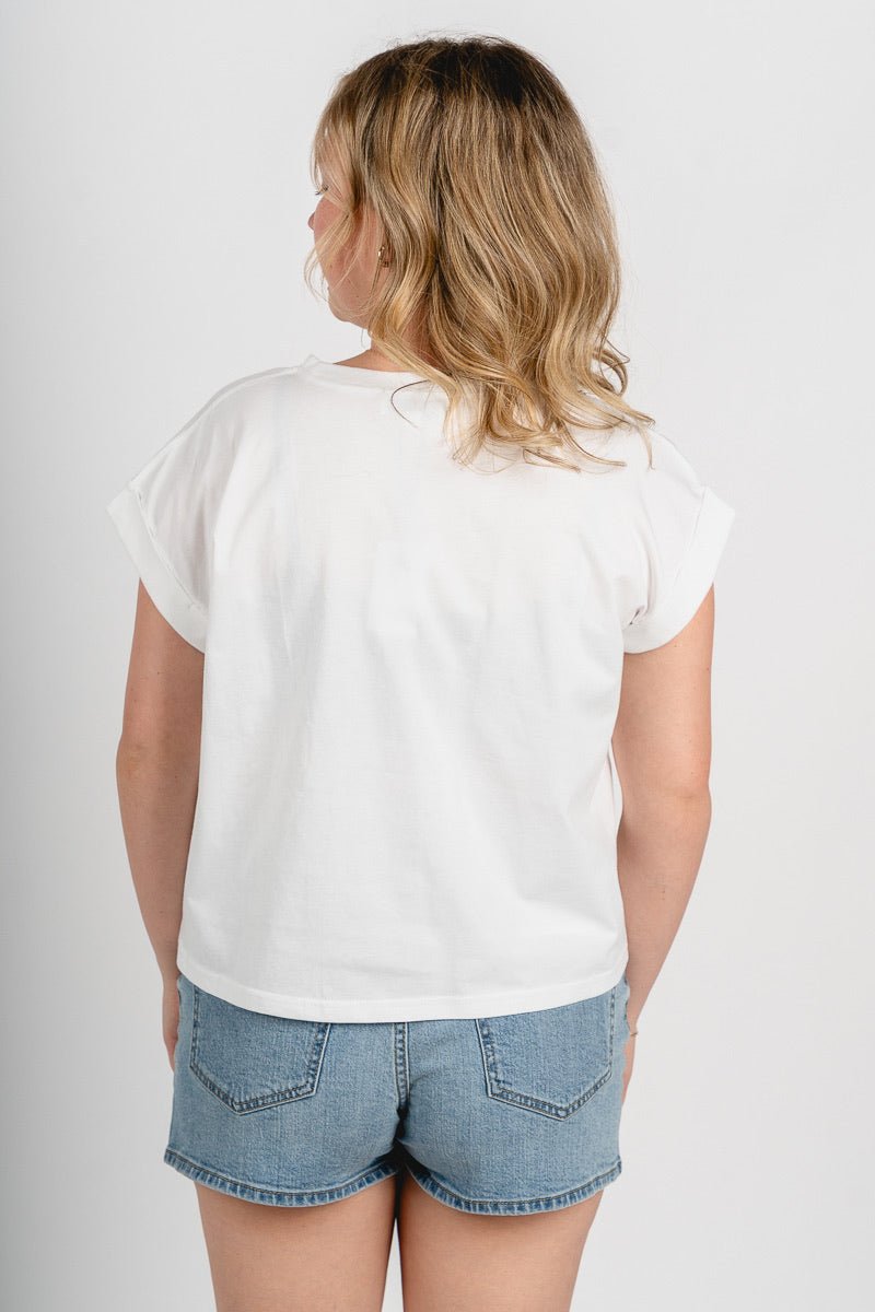 Crew neck blended tee off white