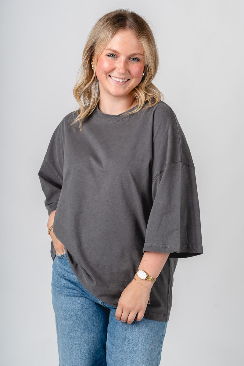 Oversized short sleeve t-shirt charcoal