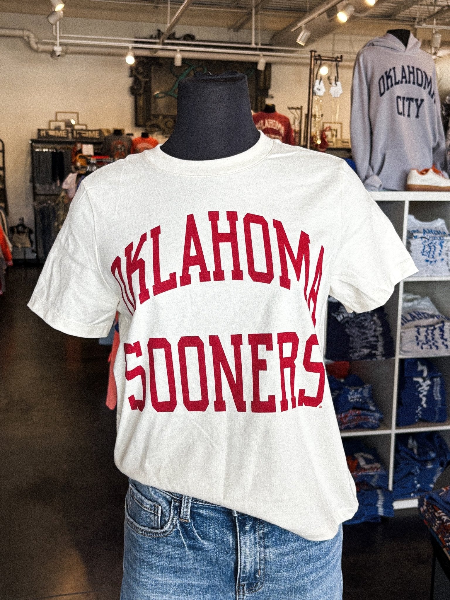 OU Sooners simple cropped t-shirt natural