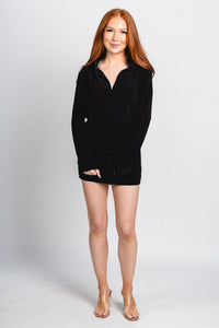 Ruched blouse dress black Stylish dress - Womens Fashion Dresses at Lush Fashion Lounge Boutique in Oklahoma City