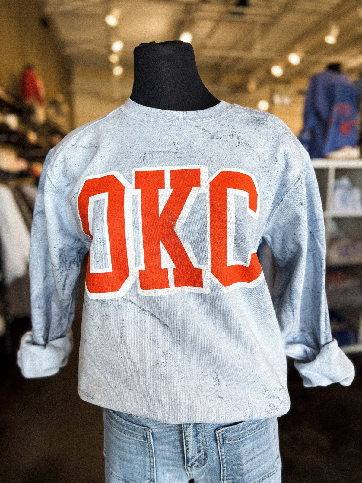 OKC tie dye sweatshirt ocean - Trendy OKC Apparel at Lush Fashion Lounge Boutique in Oklahoma City