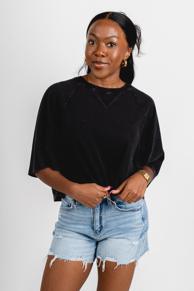 Boxy short sleeve t-shirt black